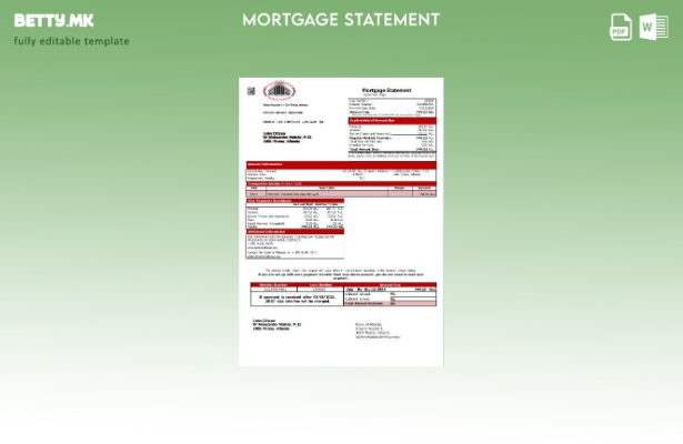 Модерен стил Шаблон за извод за хипотека на Банката на Албанија на Албанија